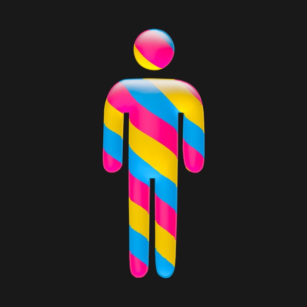 Male icon in Pansexual flag colors for LGBTQ+ diversity by Visualisworld