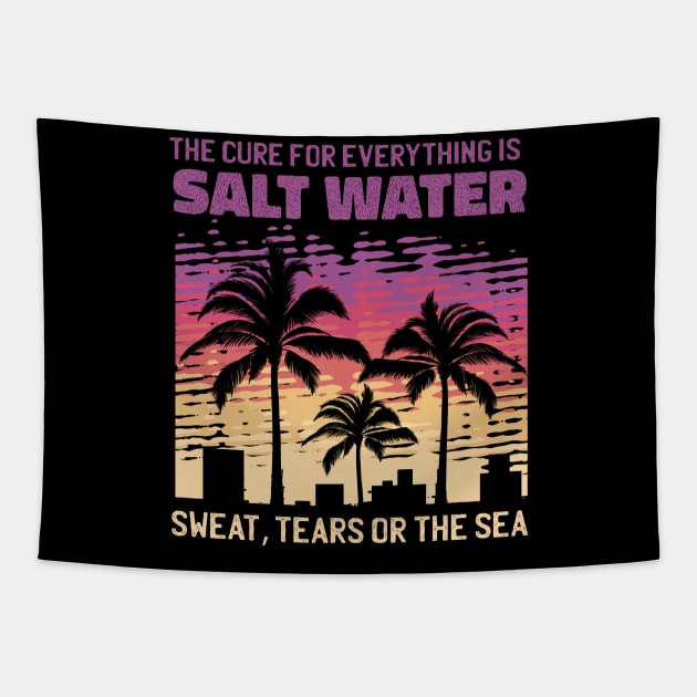 Salt Water Quote Tapestry by JFDesign123