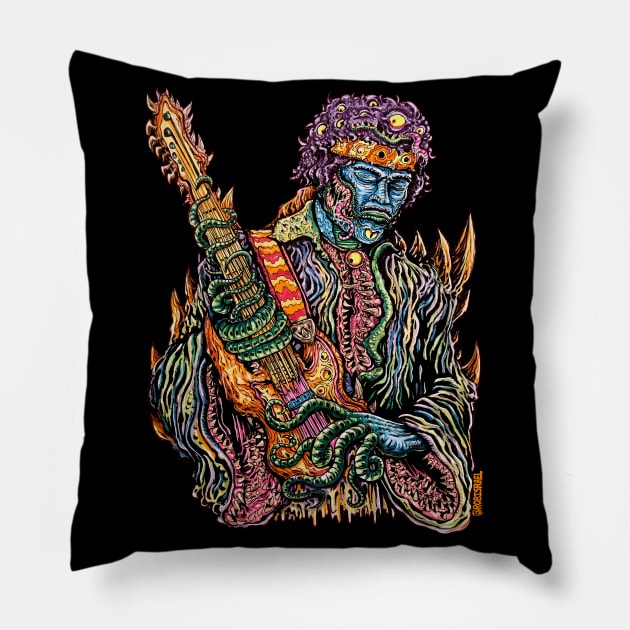 Trippy Monster Pillow by Robisrael