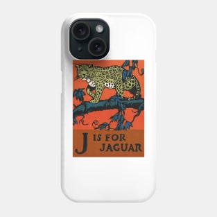J is for Jaguar ABC Designed and Cut on Wood by CB Falls Phone Case