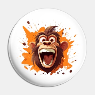 crazy cartoon screaming monkey Pin