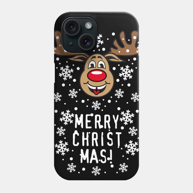 54 Deer Reindeer Rudolph Merry Christmas Funny Phone Case by Margarita7