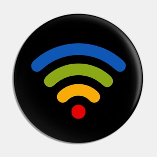 Rainbow Wi-Fi Symbol Pin