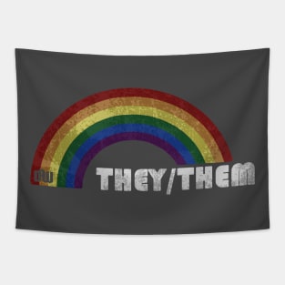 Grunge LGBT+ Pride - They/Them Pronouns Tapestry