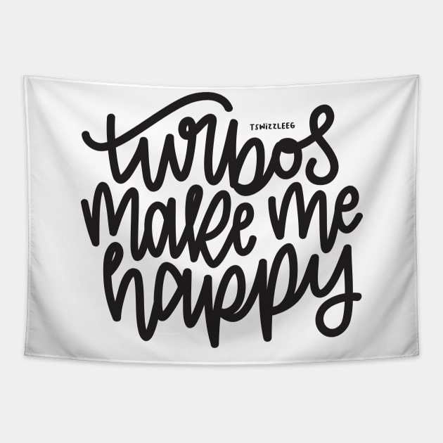 Turbos Make Me Happy - Dark Gray Tapestry by hoddynoddy