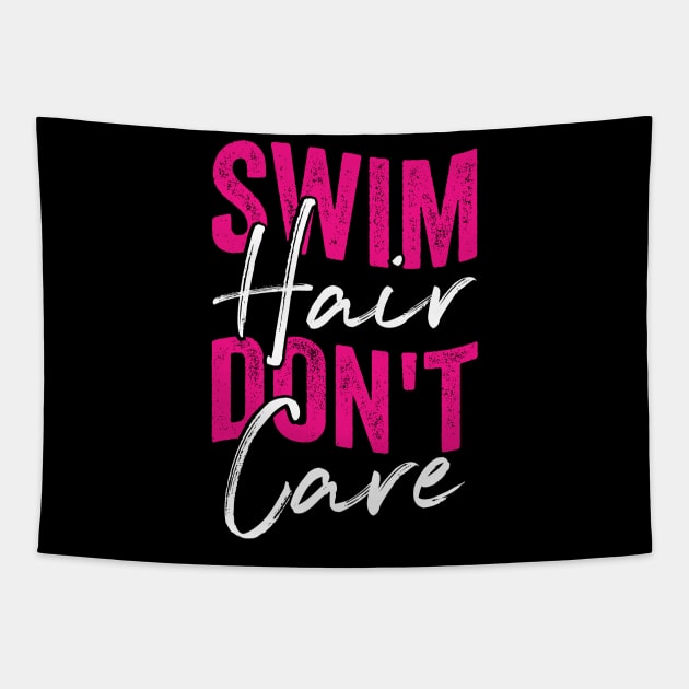 Swim Hair Don't Care Swimming Girl Gift Tapestry by Dolde08