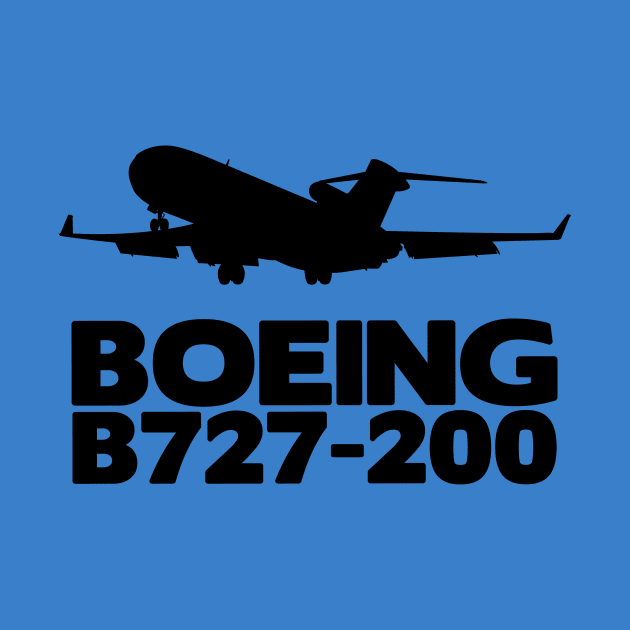 Boeing B727-200 Silhouette Print (Black) by TheArtofFlying