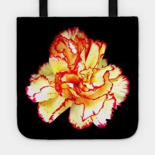 Carnations - Red-Tipped Yellow Carnation Closeup Tote