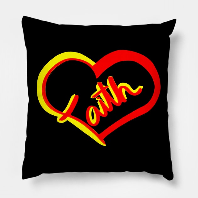 Faith in the Shape of a Heart Pillow by DiegoCarvalho