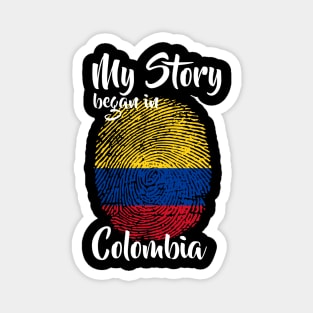 Colombia Flag Fingerprint My Story DNA Colombian Magnet