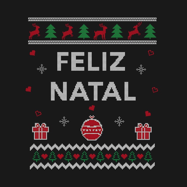 Merry Christmas Portuguese Ugly Christmas Gift Feliz Natal Design by Dr_Squirrel