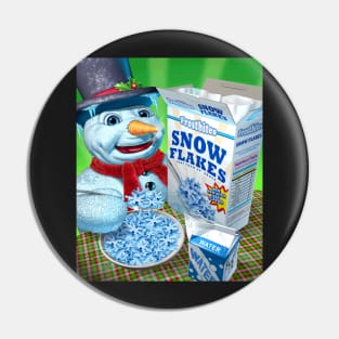 Snowman Eating Snowflakes Pin