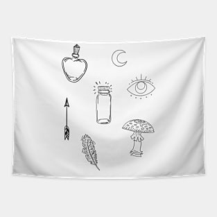 Minimalist mystic sticker pack Tapestry