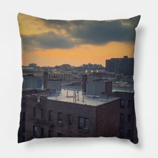 Harlem Sunset Buildings Yankee Stadium New York City Pillow