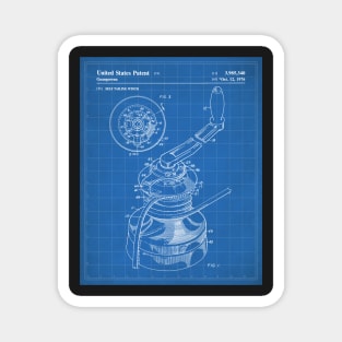 Sailing Winch Patent - Sailor Lake House Décor Art - Blueprint Magnet