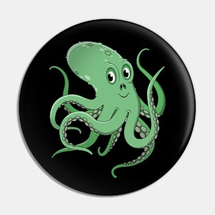 Cheeky Cute Octopus Character Illustration Pin