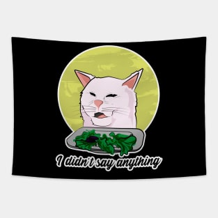 Meme cat white 2019 Tapestry