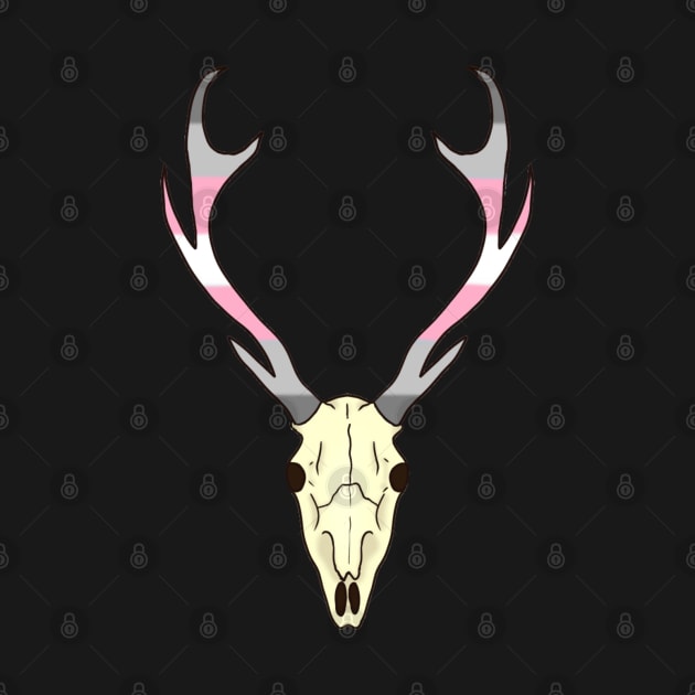 Demigirl Pride Deer Skull by whizz0