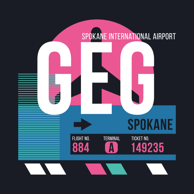 Spokane (GEG) Airport // Sunset Baggage Tag by Now Boarding