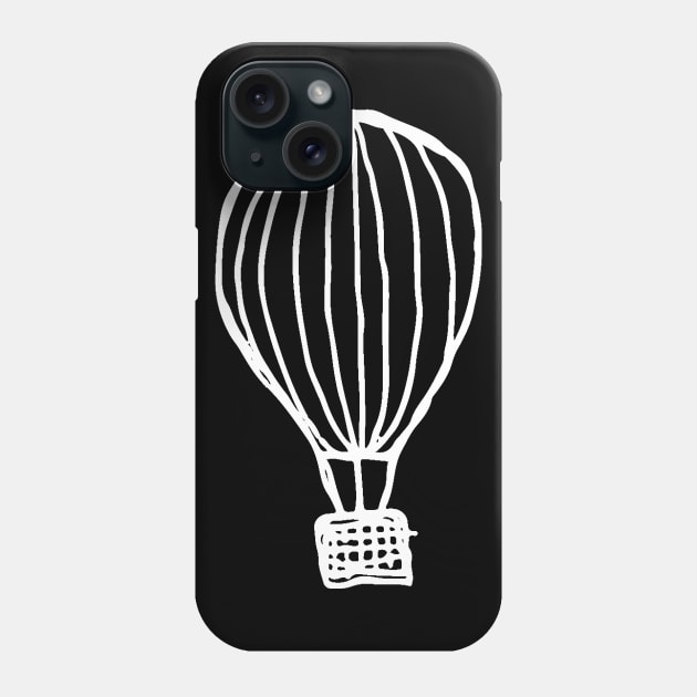 Hot Air Balloon Doodle White Phone Case by Mijumi Doodles