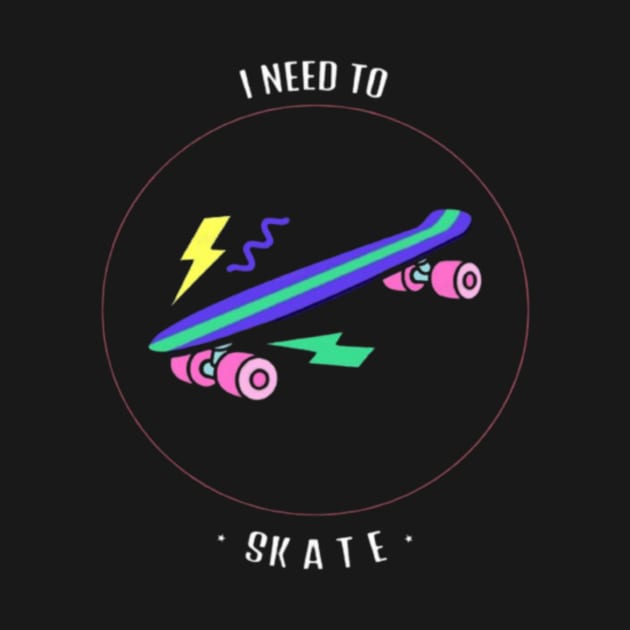 I need to skate retro aesthetic with logo tee - Skateboarding by FL4NEKK