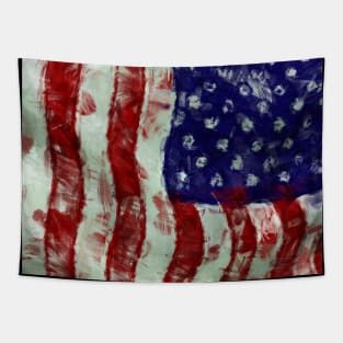 Vintage and Grungy Design of the American Flag Tapestry