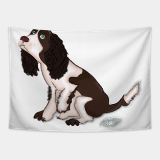 Cute English Springer Spaniel Drawing Tapestry