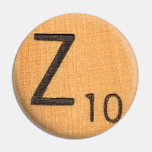 Scrabble Tile 'Z' Pin by RandomGoodness