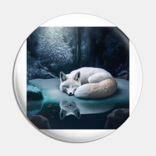 Snow fox #002 Pin