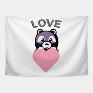 Cute Little Bear Love Tapestry