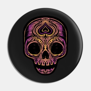 Sugar Skull - Pink Yellow Pin