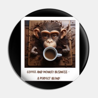 Coffee and Monkey Pin