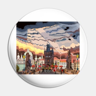 Charles Bridge Pixel Art Pin