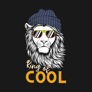 King of Cool | Super Cool Lion with Beanie and Sunglasses T-Shirt