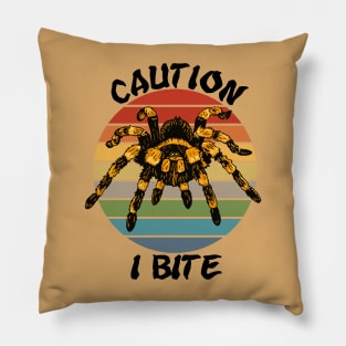 Caution, I Bite Tarantula Pillow