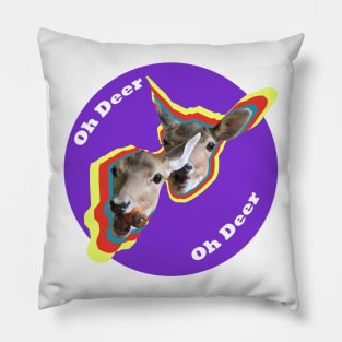 Oh deer, purple Pillow