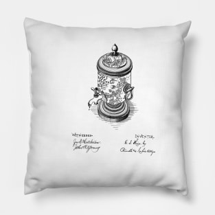 Water-cooler Vintage Patent Drawing Pillow