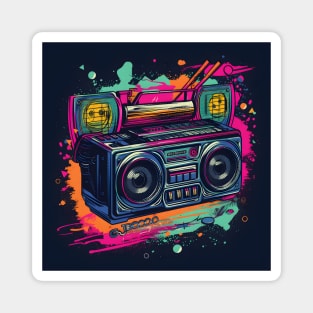 Ghetto Blaster Boom Box 80s Hip-Hop Stereo Magnet