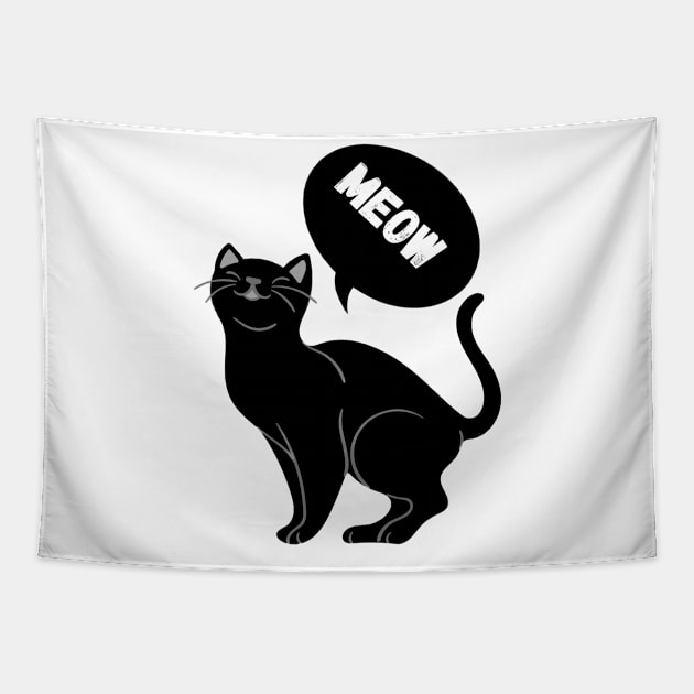 Cute cat meow Tapestry by Shop Andalouss