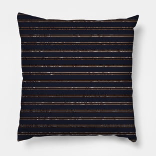 elegant navy mask burlesque glitter stripes in gold on dark blue mask Pillow
