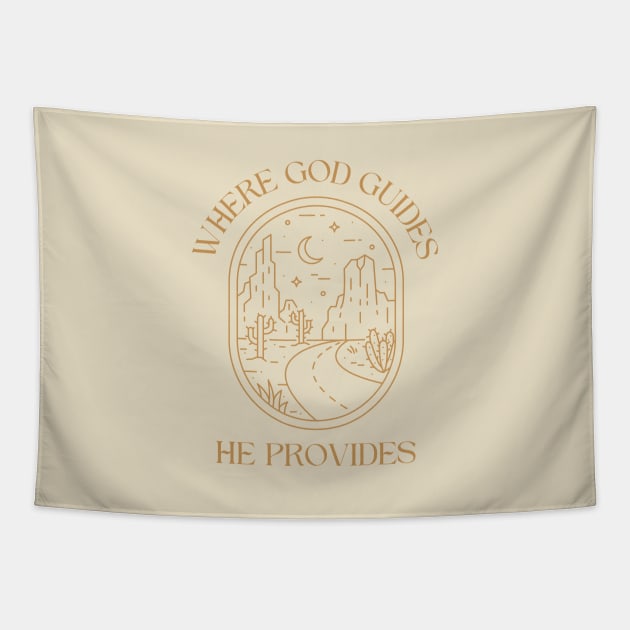God Provides - Faith Based Christian Quote Tapestry by Heavenly Heritage