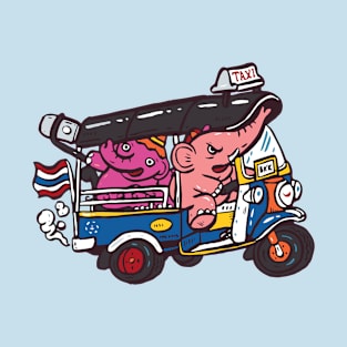 Elephant riding tuktuk T-Shirt