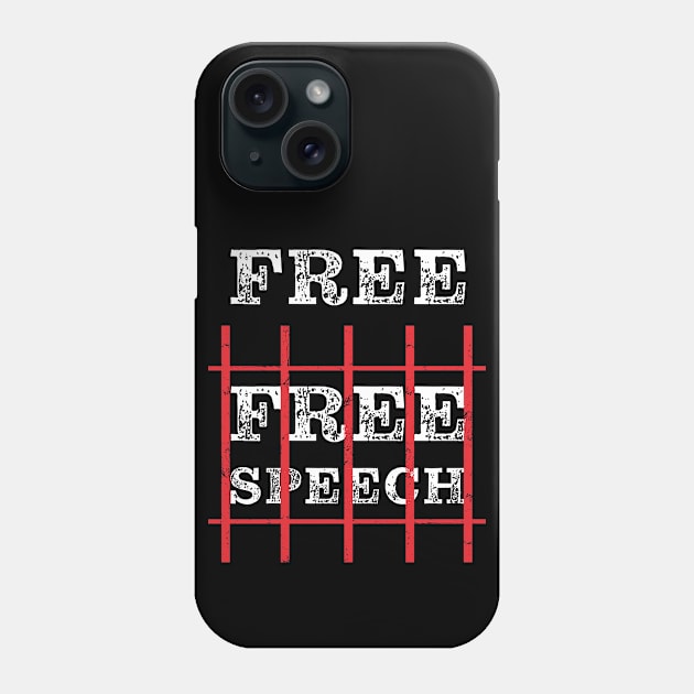 Free – Free Speech Jail Bars: First Amendment Conservative Phone Case by Destination Christian Faith Designs