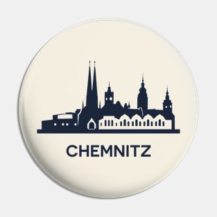 Chemnitz City Skyline, dark Pin