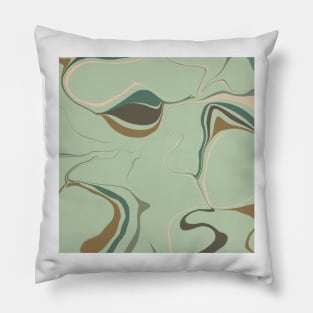 Abstract army green & pink Pillow