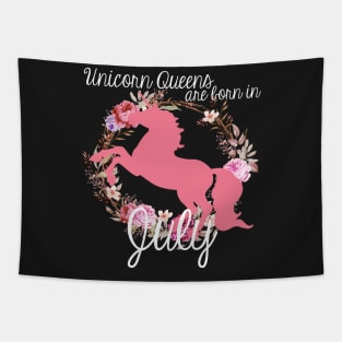 Unicorn Queens are Born In July Tapestry