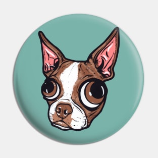 Brown Boston Terrier Pin