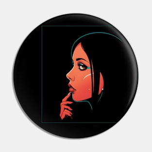 Contemplative Beauty: Portrait of a Thoughtful Woman Pin