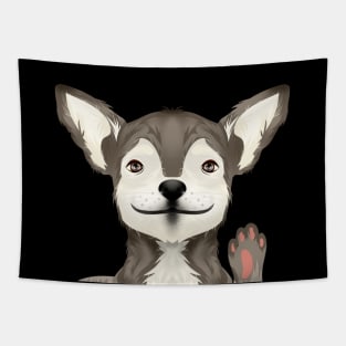 Cute chihuahua dog waving hand Tapestry