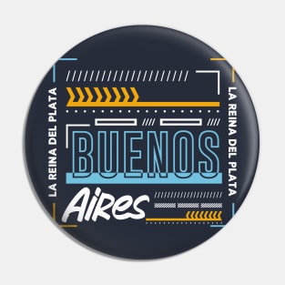 Retro Buenos Aires Argentina Word Art Argentine Pride Pin